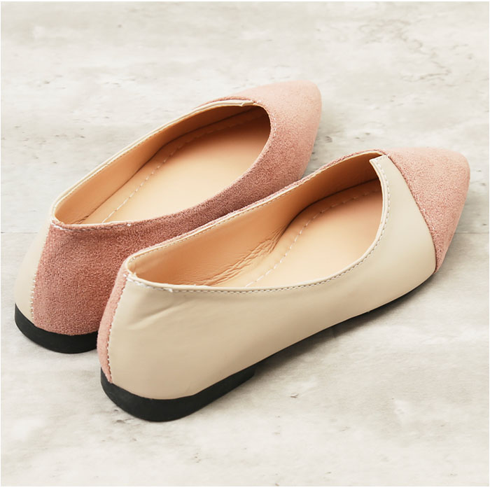 レディース パンプス 靴 ポインテッドトゥ ローヒール ぺたんこ ローヒールパンプス スウェード きれいめ シンプル オフィス ビジネス 通勤 かわいい レディース | ブランド登録なし | 17