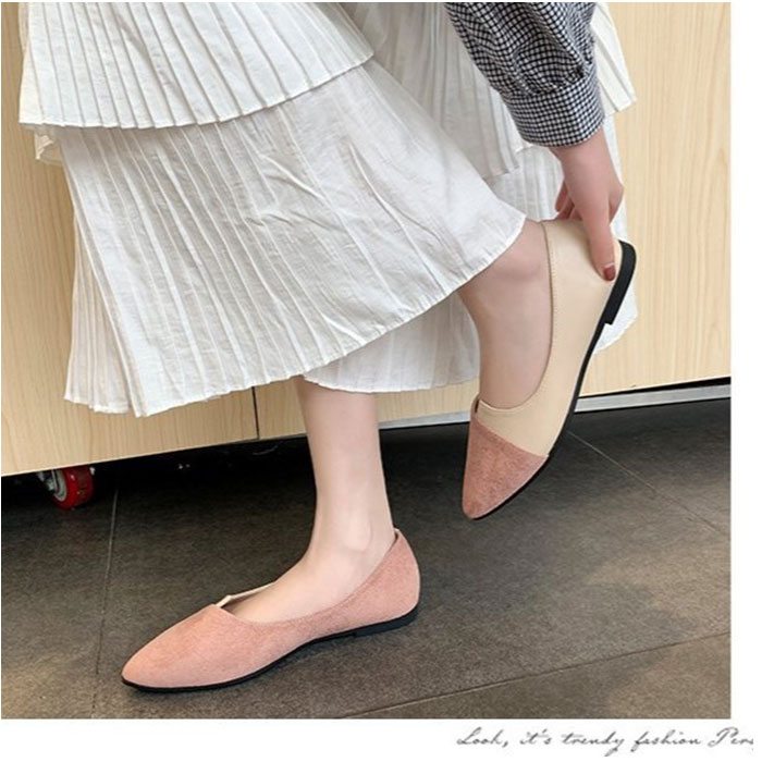 レディース パンプス 靴 ポインテッドトゥ ローヒール ぺたんこ ローヒールパンプス スウェード きれいめ シンプル オフィス ビジネス 通勤 かわいい レディース | ブランド登録なし | 08