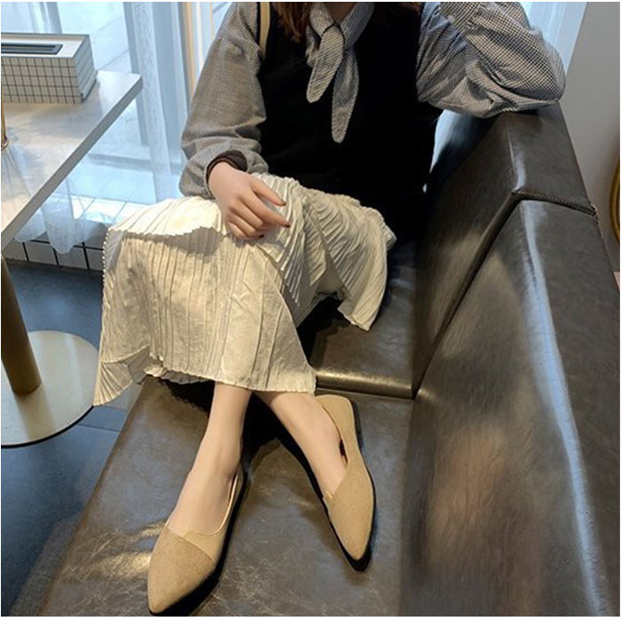 レディース パンプス 靴 ポインテッドトゥ ローヒール ぺたんこ ローヒールパンプス スウェード きれいめ シンプル オフィス ビジネス 通勤 かわいい レディース | ブランド登録なし | 09