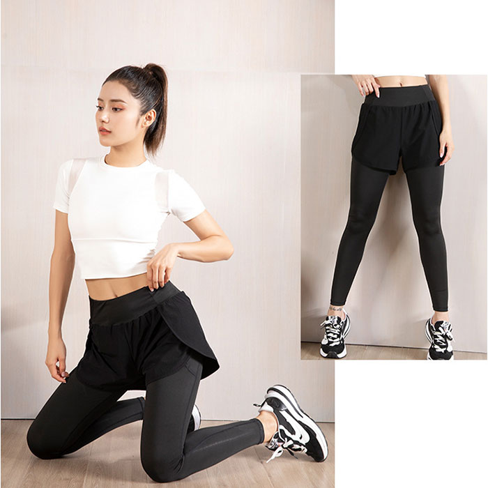 ショートパンツ付きレギンス ヨガ 通販 ヨガパンツ ヨガウェア フィットネスパンツ ハイウエスト スポーツパンツ レディース ショートパンツ付きレギンス |  | 03