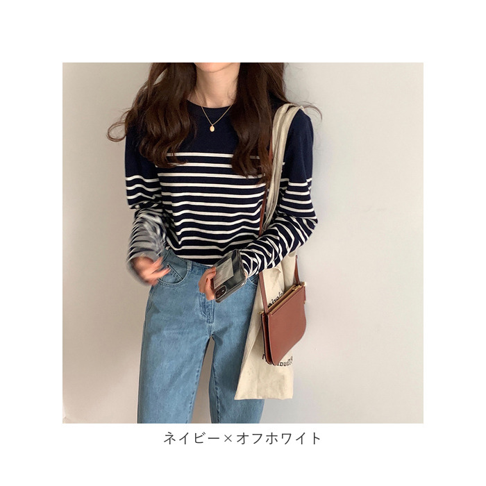 カットソー 通販カットソー 長袖 レディース ボーダー ?ロングtシャツ プルオーバー tシャツ ロンt 長袖 ロンティー シャツ ボーダー きれいめ  カットソー | ブランド登録なし | 19