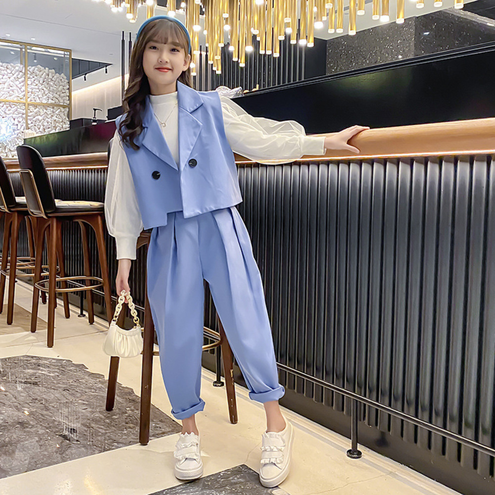 スーツ 女の子 3点セット 通販 パンツスーツ パンツ シャツ ベスト 子供スーツ セットアップ 子供服 キッズ ジュニア 子供 子ども こども ゆったり スーツ | BACKYARD FAMILY | 03