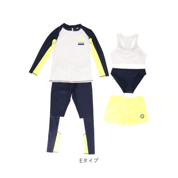 水着 通販水着 レディース 体型カバー 5点セット 水陸両用 アウター 長袖 スポーツブラ ショーツ ショートパンツ レギンス フィットネス水着 セット  水着 | ブランド登録なし | 24