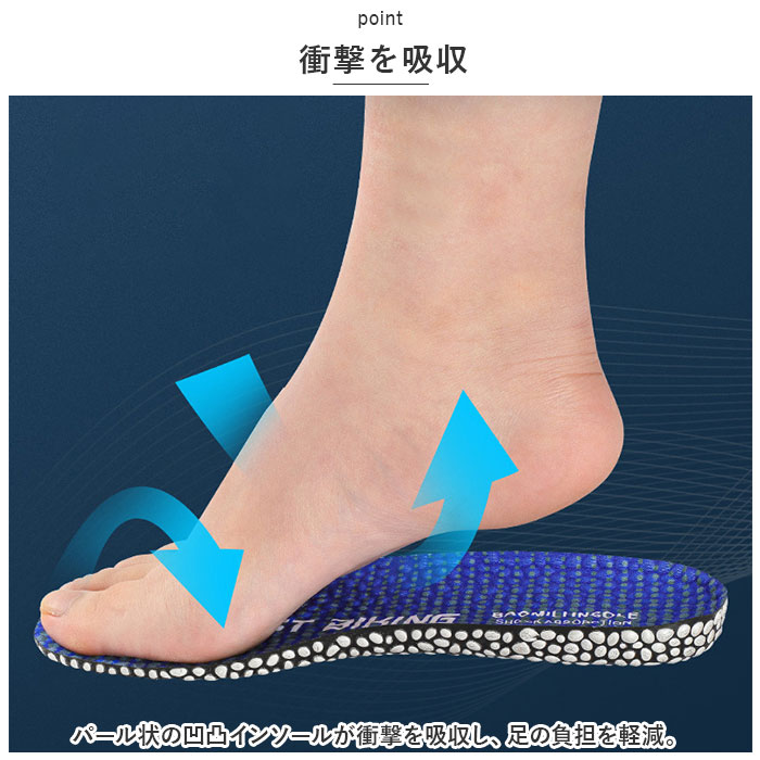 インソール 通販 スポーツインソール 中敷き 中敷 衝撃吸収 かかと 扁平足 踵 スニーカー 消臭 防臭 疲れにくい 軽量 薄い フラット ウォーキング インソール |  | 02