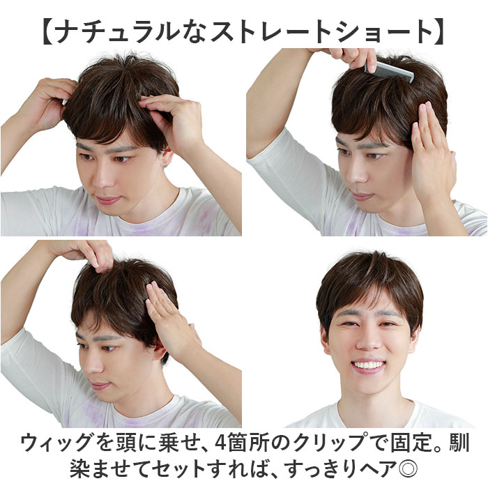プリシラ prisila ウィッグ ストレートショート メンズ GB-21 通販 男性用部分かつら 部分かつら メンズウィッグ ヘアピース カバーピース プリシラ | PRISILA | 11