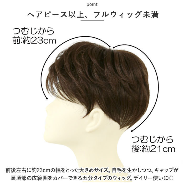 プリシラ 部分ウィッグ 男性 ウィッグ ショート GB-23 ヘアピース