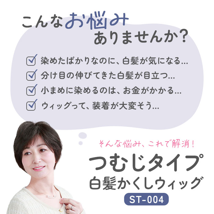 プリシラ ウィッグ レディース つむじ ST-004 通販 ミセスウィッグ 白髪かくしウィッグ 部分ウイッグ 部分ウィッグ 増毛 部分かつら エクステ 付け毛 |  | 06