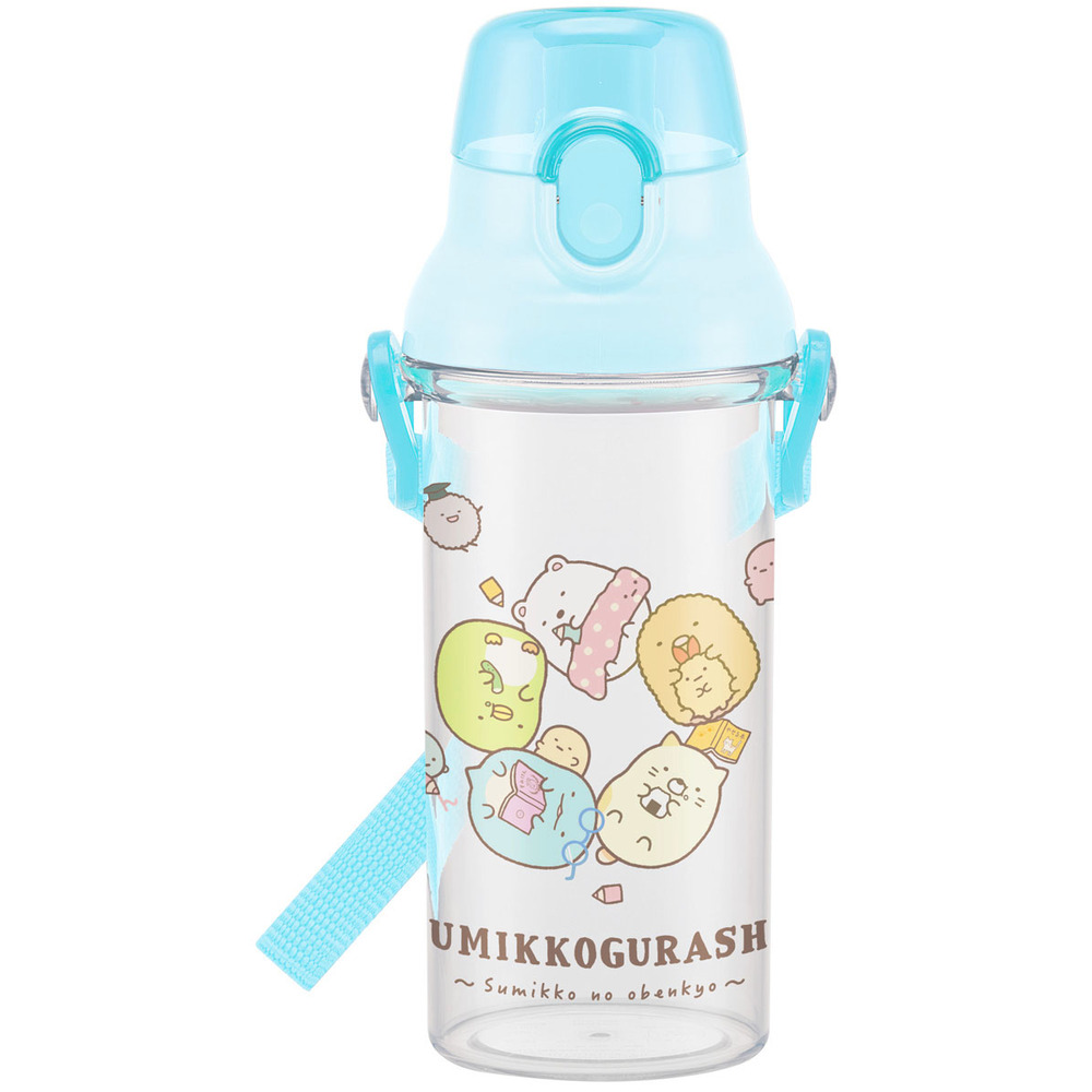 水筒 子供 直飲み クリアボトル おしゃれ かわいい 480ml キッズ ジュニア マイボトル 食洗機対応 ショルダー 肩紐 プラスチック キャラクター スケーター 水筒 |  | 03