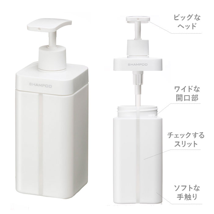 シャンプーボトル 詰め替え 通販 詰め替えボトル おしゃれ 透明スリット ボディソープ コンディショナー 押しやすい ワイド ポンプヘッド 詰め替えやすい  :retdsl:BACKYARD FAMILY バッグタウン 通販 