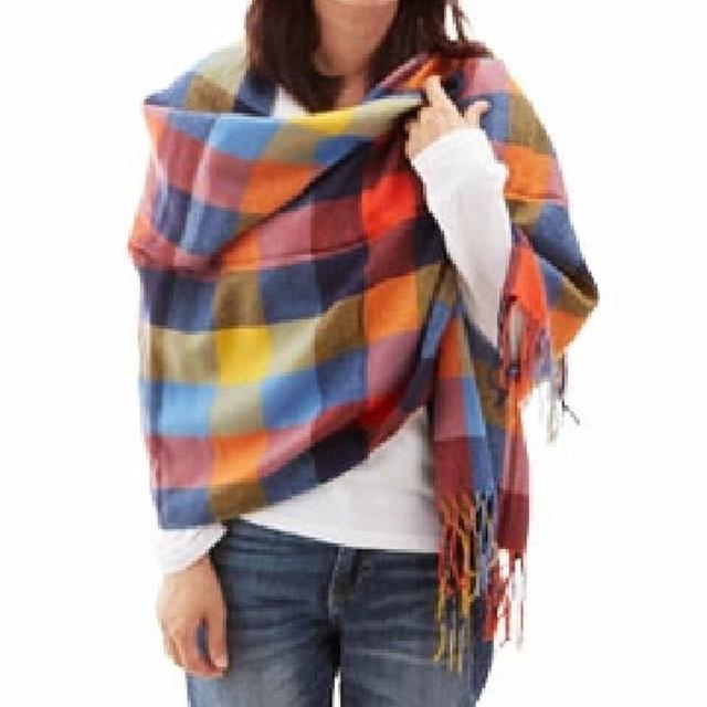 ストール 180cm×60cm マフラー 大判 春 秋 冬 防寒 ひざ掛け レディース 通販 軽量 おしゃれ かわいい カラフル チェック タータンチェック | ブランド登録なし | 01