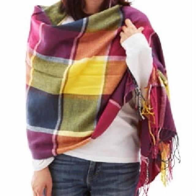 ストール 180cm×60cm マフラー 大判 春 秋 冬 防寒 ひざ掛け レディース 通販 軽量 おしゃれ かわいい カラフル チェック タータンチェック | ブランド登録なし | 02