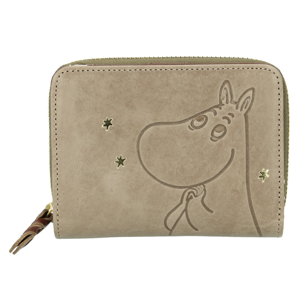 MOOMIN ムーミン 二つ折り財布 通販 折り財布 折りたたみ財布 2つ折り財布 財布 お財布 サイフ レザー 型押し 本革 革 ジャバラ仕様 見やすい | MOOMIN | 01