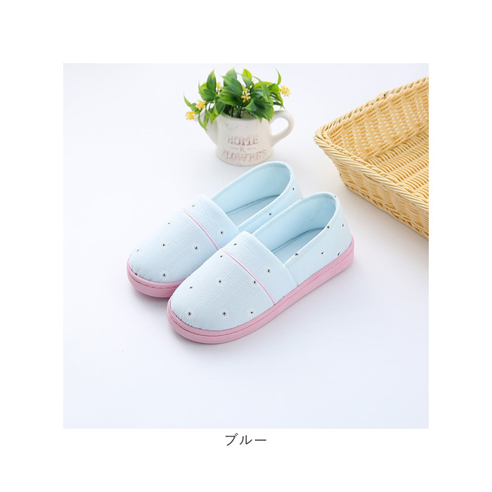 ルームシューズ かかと付き 通販 レディース 室内履き 折り畳み 携帯 洗える 洗濯 軽量 軽い ゴム底 綿100% 暖かい あったか かわいい 介護 入院 ルームシューズ | BACKYARD FAMILY | 12