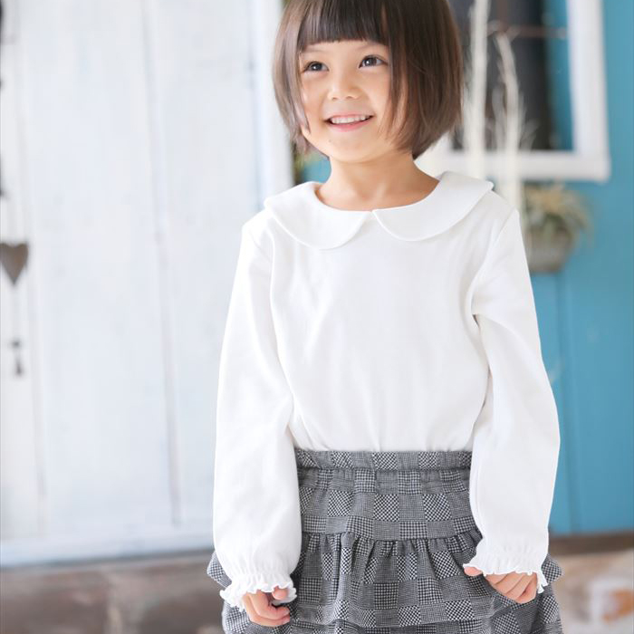 子供服 フォーマル 女の子 ブラウス 白 通販 丸襟 長袖 キッズ 子供 卒園式 入学式 着まわし 発表会 結婚式 パーティー 子ども服 ガールズ | Aenak | 03