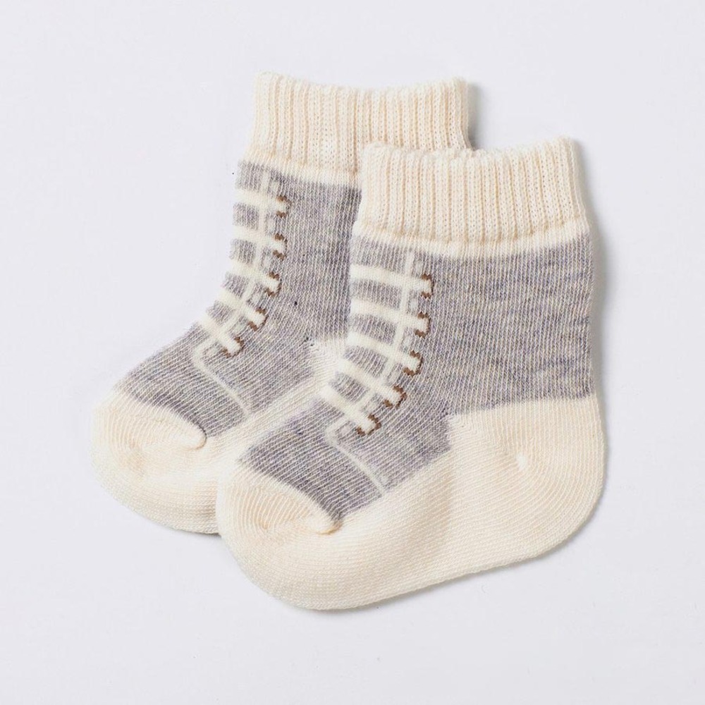 スニーカー柄 靴下 ベビー 通販 赤ちゃん ソックス くつ下 新生児 女の子 男の子 日本製 オーガニックコットン かわいい ボタニカルダイ 7-9cm スニーカー柄 |  | 02