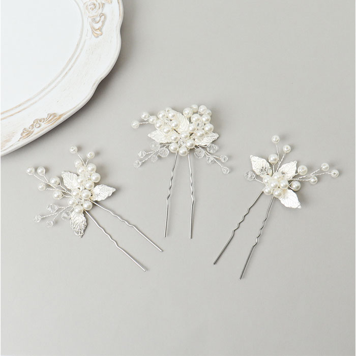 Uピン パール 3本セット 通販 ヘアピン 花 かんざし 髪飾り 髪留め まとめ髪 ヘアアクセサリー ヘアアクセ 結婚式 お呼ばれ 卒業式 入学式 おしゃれ 上品 Uピン |  | 04