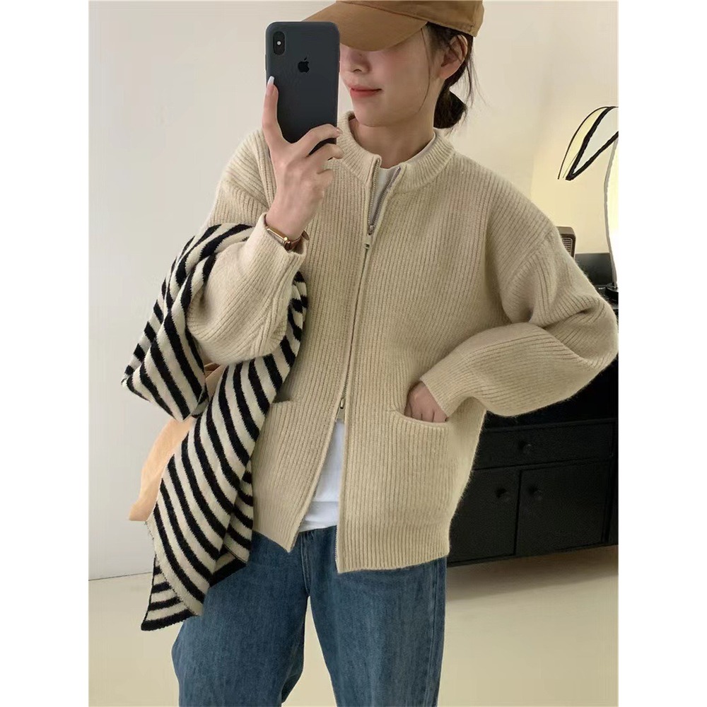 カーディガン ジップアップ 通販 カーデガン ニットカーディガン ニットジャケット ニット レディース 長袖 あったか 秋 冬 秋冬 春 春秋 おしゃれ カーディガン | BACKYARD FAMILY | 04