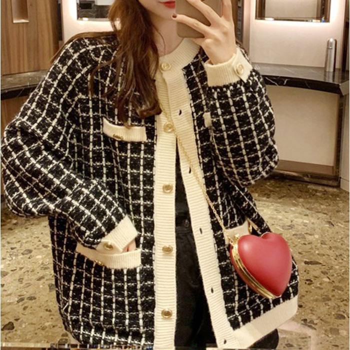 ツイード風 カーディガン 通販 カーデガン レディース ツイードニットカーディガン ツーイード ツイードニット 秋 冬 ニット ゴールドボタン ツイード風 | BACKYARD FAMILY | 10