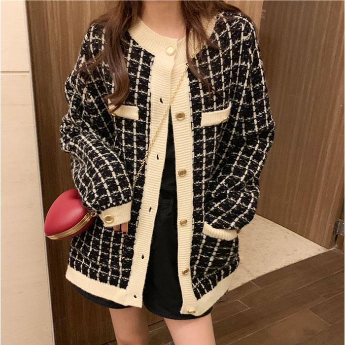 ツイード風 カーディガン 通販 カーデガン レディース ツイードニットカーディガン ツーイード ツイードニット 秋 冬 ニット ゴールドボタン ツイード風 | BACKYARD FAMILY | 11