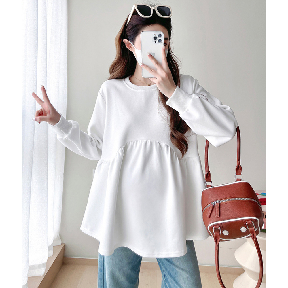 マタニティ トップス 通販 マタニティウェア 妊婦服 チュニック 長袖 カットソー レディース クルーネック 産前産後 春 秋 冬 大きいサイズ マタニティ | BACKYARD FAMILY | 01