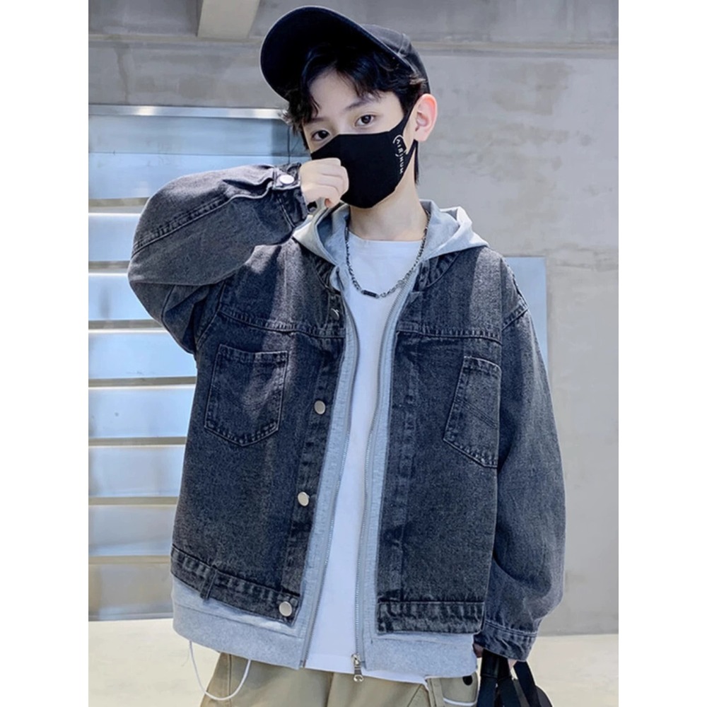 デニムジャケット キッズ 通販 ジャケット デニム 男の子 女の子 子供服 ブルゾン ジャンパー ジージャン デニムジャンパー フード付き | BACKYARD FAMILY | 01