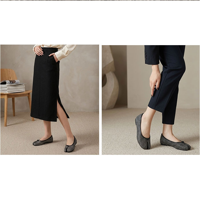 足袋 パンプス バレエシューズ 通販 シューズ フラット ローヒール 靴 くつ クツ ぺたんこ タビ たび 足袋シューズ スプリットトゥ フラットシューズ | BACKYARD FAMILY | 08