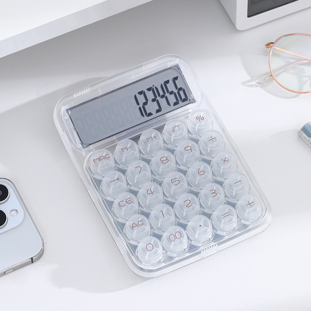 電卓 かわいい スケルトン 通販 電子計算機 卓上電卓 計算機 ビジネス オフィス 社会人 学校 勉強 おしゃれ 見やすい 12桁 事務 会計 子供 入学祝い 電卓 | BACKYARD FAMILY | 02