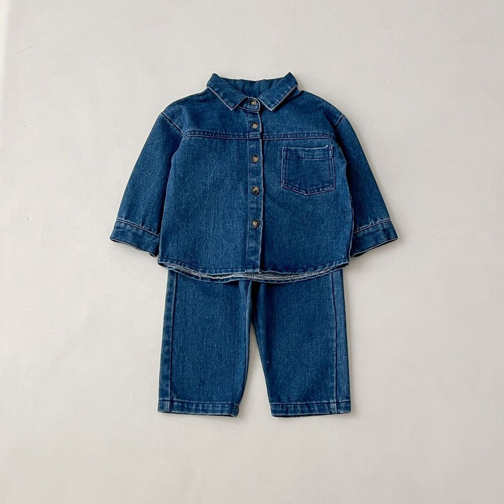 キッズ デニム セットアップ 通販 長袖 パンツ ロングパンツ 長ズボン デニムパンツ 男の子 女の子 子供服 上下セット カジュアル おしゃれ キッズ | BACKYARD FAMILY | 02