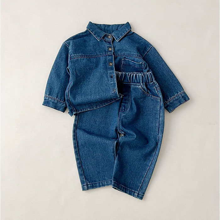 キッズ デニム セットアップ 通販 長袖 パンツ ロングパンツ 長ズボン デニムパンツ 男の子 女の子 子供服 上下セット カジュアル おしゃれ キッズ | BACKYARD FAMILY | 15