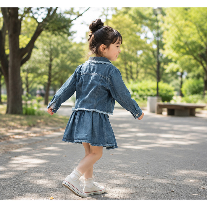 キッズ デニム セットアップ 通販 スカート 長袖デニムジャケット 女の子 女子 子供服 ガールズ 上下セット カジュアル おしゃれ オシャレ かわいい キッズ | BACKYARD FAMILY | 08
