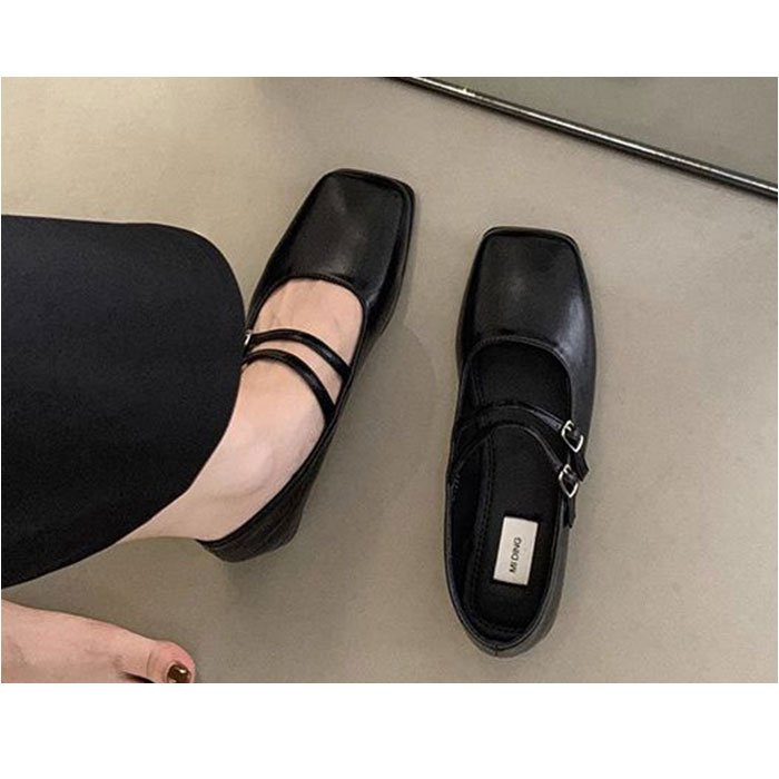 パンプス レディース 通販 ローヒール フラットシューズ ぺたんこ 靴 柔らかい 痛くない ローヒールパンプス スクエアトゥ シューズ 歩きやすい シンプル | BACKYARD FAMILY | 05