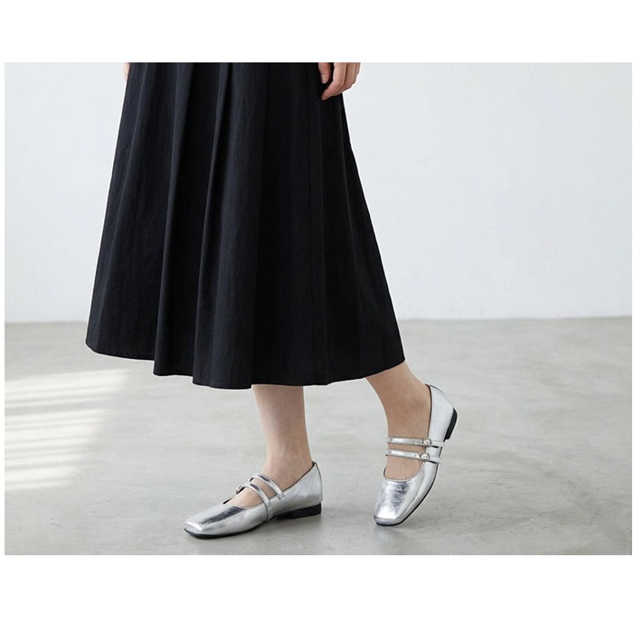 パンプス レディース 通販 ローヒール フラットシューズ ぺたんこ 靴 柔らかい 痛くない ローヒールパンプス スクエアトゥ シューズ 歩きやすい シンプル | BACKYARD FAMILY | 07