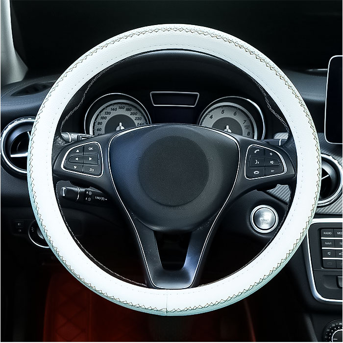 ハンドルカバー 可愛い 通販 ステアリングカバー 編み上げ sサイズ O型 普通車 自動車 軽自動車 ハンドル 車 車用品 通気性 保護カバー 編み込み 2トーン | BACKYARD FAMILY | 13