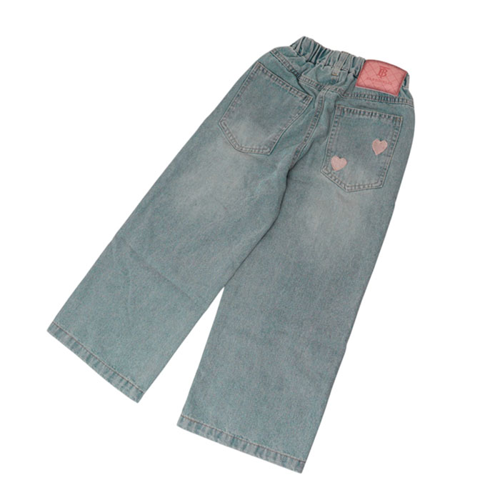 ワイドパンツ キッズ 女の子 通販 ハート 刺繍 デニム デニムパンツ ロングパンツ パンツ 長ズボン ズボン ジーンズ ジーパン ボトムス ワイドパンツ | BACKYARD FAMILY | 13