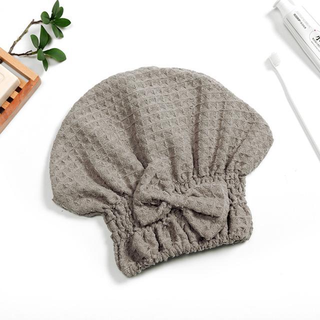 タオルキャップ 大人 通販 ヘアドライタオル ヘアドライキャップ 帽子タイプ 無地 シンプル リボン かわいい ワッフル 吸水 スイミング プール タオルキャップ | BACKYARD FAMILY | 02