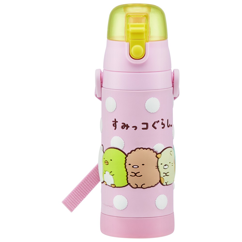 水筒 通販水筒 キッズ 直飲み 約 500ml 子供 480ml おしゃれ キャラクターグッズ ワンタッチ ボトル マイボトル ショルダー紐 ボトル 保冷 子供用水筒 水筒 |  | 10
