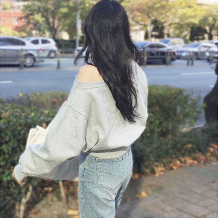 オフショルダー トップス 長袖 通販 肩出し スウェット トレーナー オフショル ワンショル ワンショルダー 秋 冬 大人 レディース クロップド丈 オフショルダー |  | 07