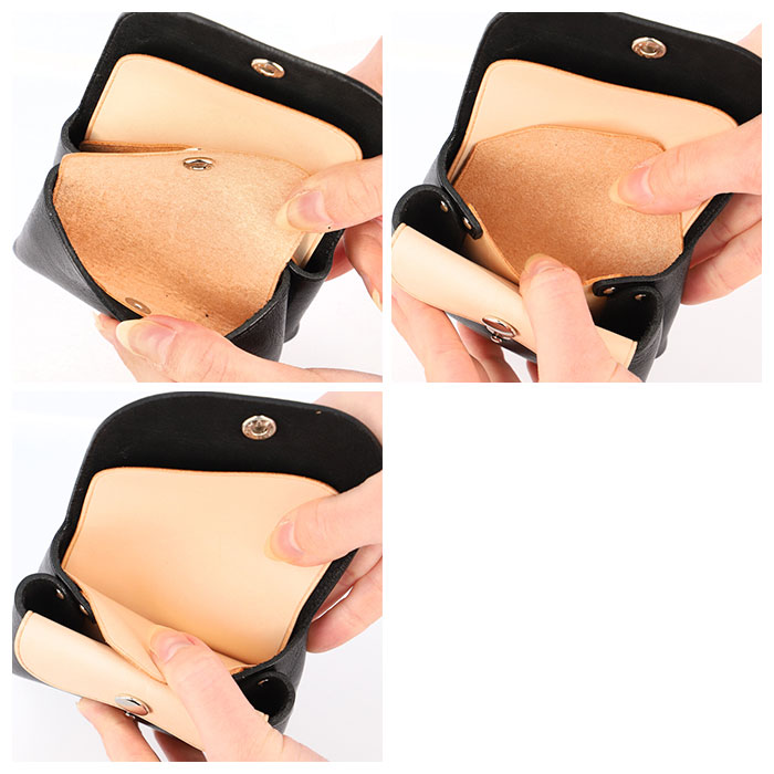 財布 通販財布 コンパクト お札が折れない ミニ財布 お札を折らない ミニウォレット コインケース 小銭入れ カードケース レディース メンズ レザー 革 財布 | KURO | 12