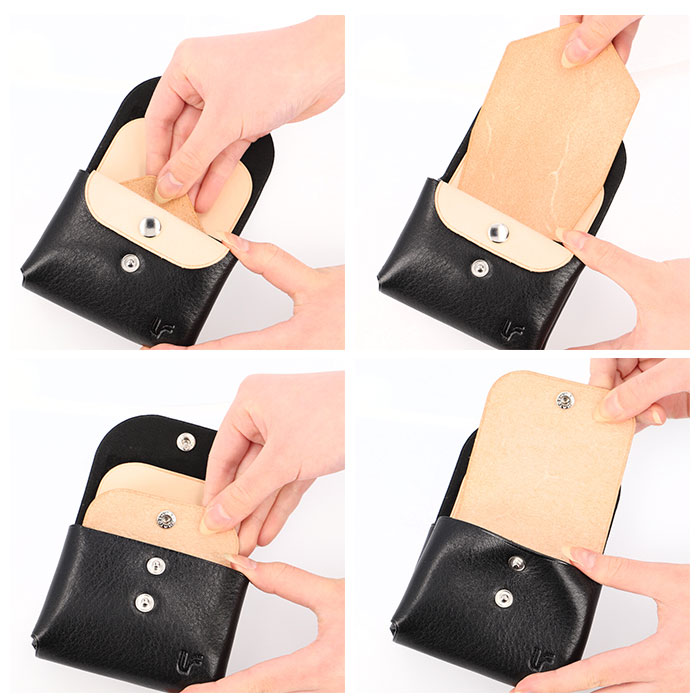 財布 通販財布 コンパクト お札が折れない ミニ財布 お札を折らない ミニウォレット コインケース 小銭入れ カードケース レディース メンズ レザー 革 財布 | KURO | 13