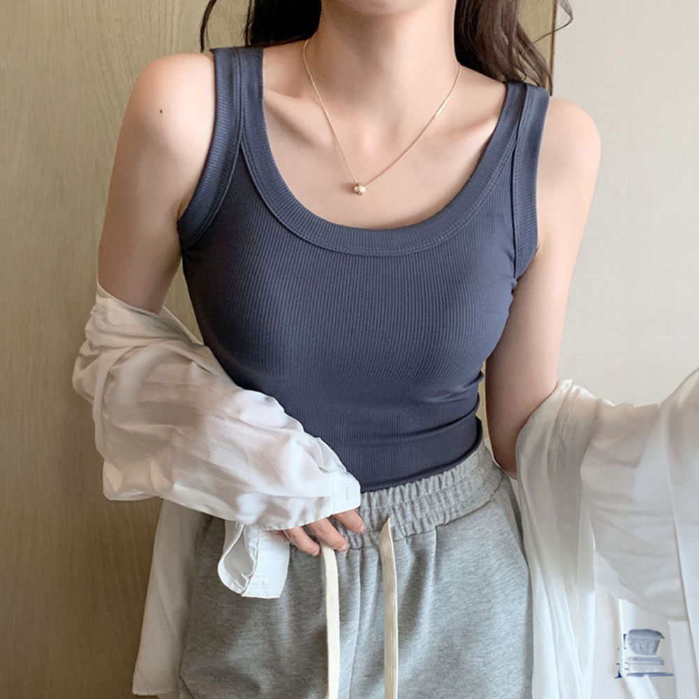 タンクトップ レディース リブ 通販 リブタンクトップ ノースリーブ リブタンク 袖なし リブ素材 ストレッチ ヨガ ヨガウェア ルームウェア タンクトップ |  | 04