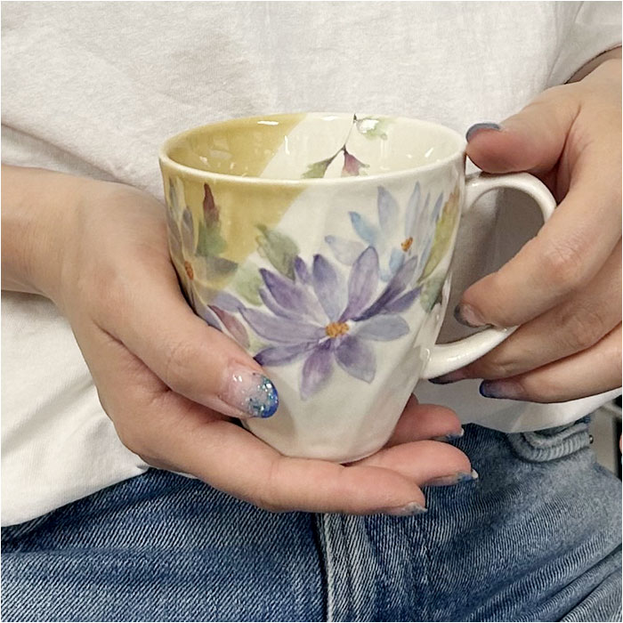 ペアマグカップ 木箱入り 通販 日本製 ペア マグカップ マグ カップ コップ 陶器 セラミック お揃い 夫婦 岐阜県多治見 美濃焼 ＆藍 ちりめん木箱 還暦祝い |  | 08