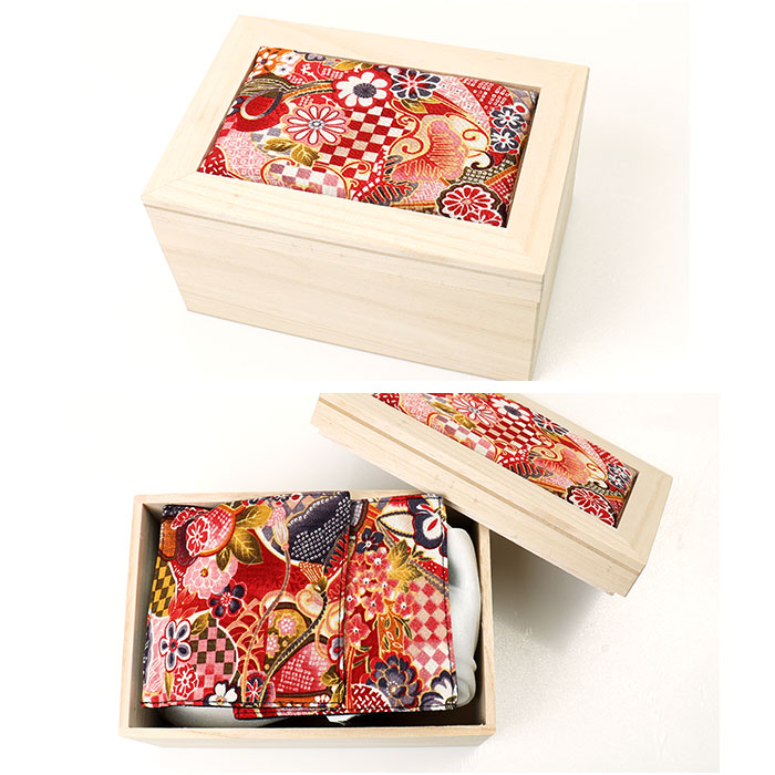 ペアマグカップ 木箱入り 通販 日本製 ペア マグカップ マグ カップ コップ 陶器 セラミック お揃い 夫婦 岐阜県多治見 美濃焼 ＆藍 ちりめん木箱 還暦祝い |  | 09