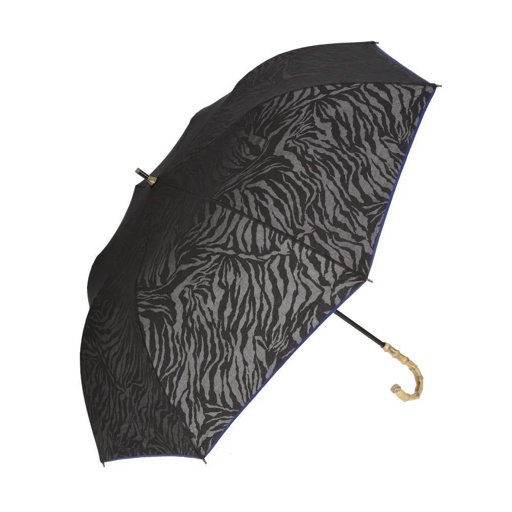 新品未使用　ウィムガゼット　晴雨兼用折り畳み傘　グレー×ゼブラ Whim Gazette 折りたたみ傘 「晴雨兼用」レオパード楽折り傘