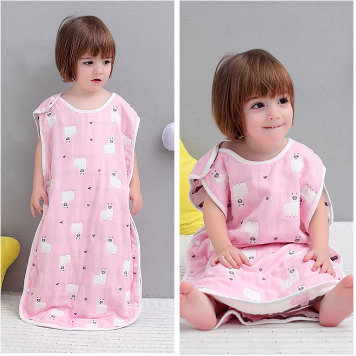 スリーパー キッズ 通販 着る毛布 ベスト 寝袋 寝巻 パジャマ 暖かい ガーゼ ６重ガーゼ 寝冷え 綿 コットン かわいい 可愛い 着脱簡単 スリーパー | SH | 25