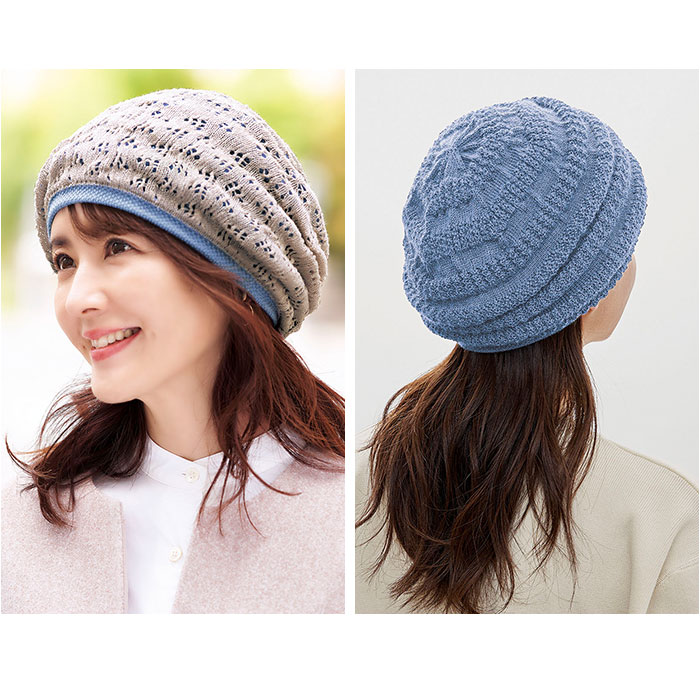 帽子 レディース ニット帽 通販 ニット帽子 室内帽子 ニット ぼうし 秋冬 あたたか帽子 リバーシブル 2way 内側シルク 二重構造 蒸れにくい 髪にやさしい 帽子 |  | 05