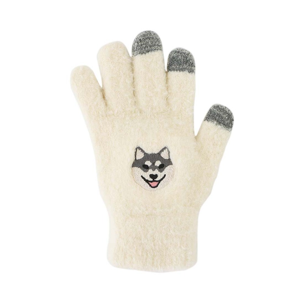 手袋 通販手袋 スマホ対応 レディース 五本指 スマホ手袋 ニット アニマル スマートフォン スマホ タッチパネル グローブ ふわふわ もこもこ 動物 動物柄 |  | 03