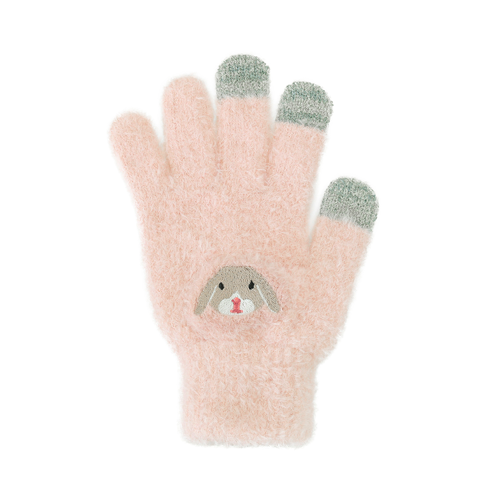 手袋 通販手袋 スマホ対応 レディース 五本指 スマホ手袋 ニット アニマル スマートフォン スマホ タッチパネル グローブ ふわふわ もこもこ 動物 動物柄 |  | 02