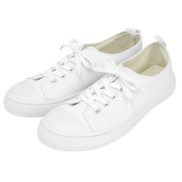 スニーカー レディース おしゃれ 通販 黒 40代 通学 中学 高校 キャンバスシューズ ローカット 無地 シンプル ブラック ネイビー ホワイト 白 紐靴 スニーカー |  | 01