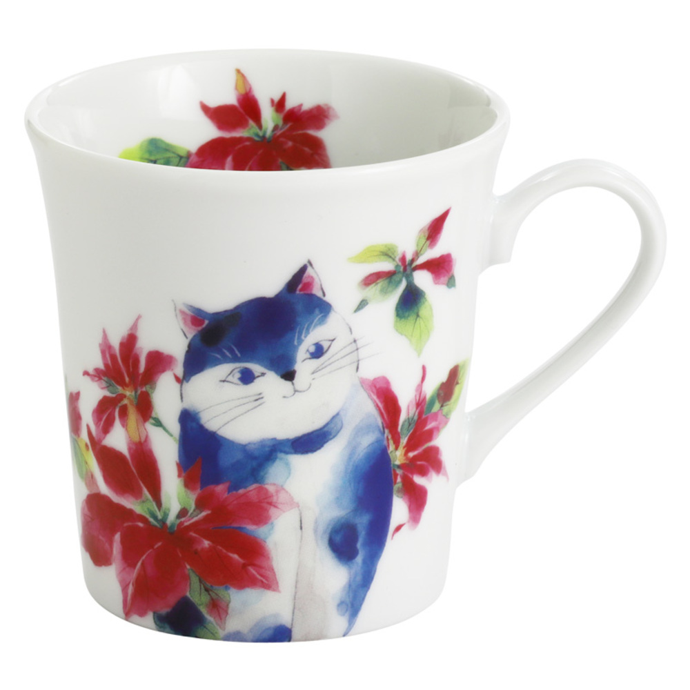 セラミック藍 マグカップ 通販 日本製 マグ カップ 磁器 湯呑み コップ 和食器 食器 にゃん屋 花猫 ネコ ねこ ギフト 贈り物 誕生日 家族 セラミック藍 |  | 04