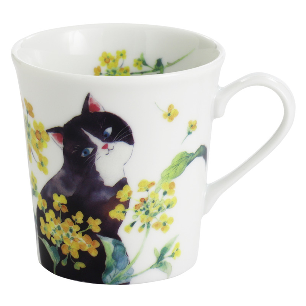 セラミック藍 マグカップ 通販 日本製 マグ カップ 磁器 湯呑み コップ 和食器 食器 にゃん屋 花猫 ネコ ねこ ギフト 贈り物 誕生日 家族 セラミック藍 |  | 01